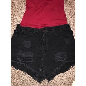 Black High Waisted Shorts